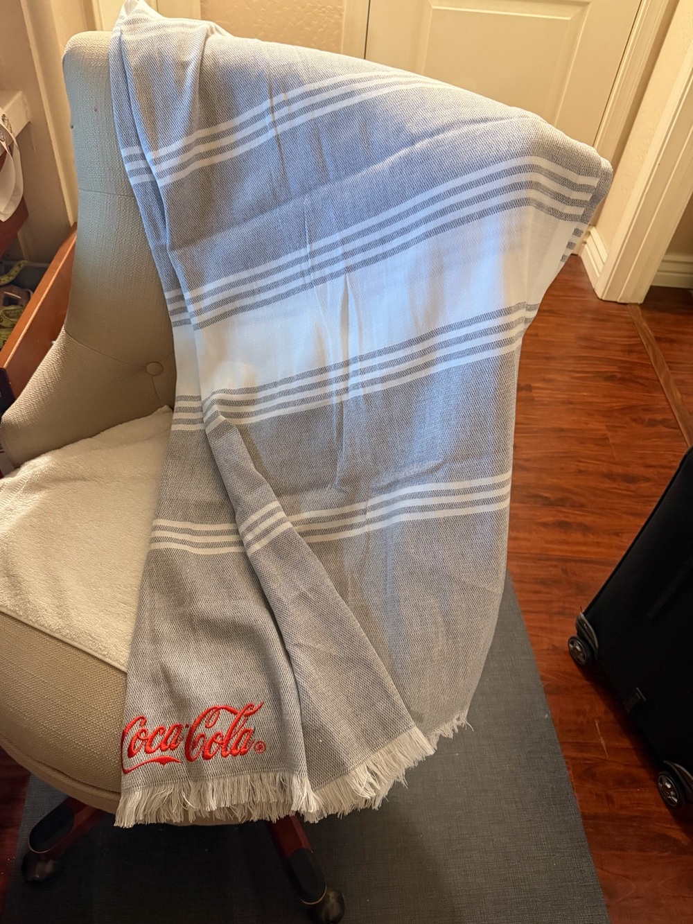 Port Authority lightweight 100-% cotton throw blanket Coca Cola